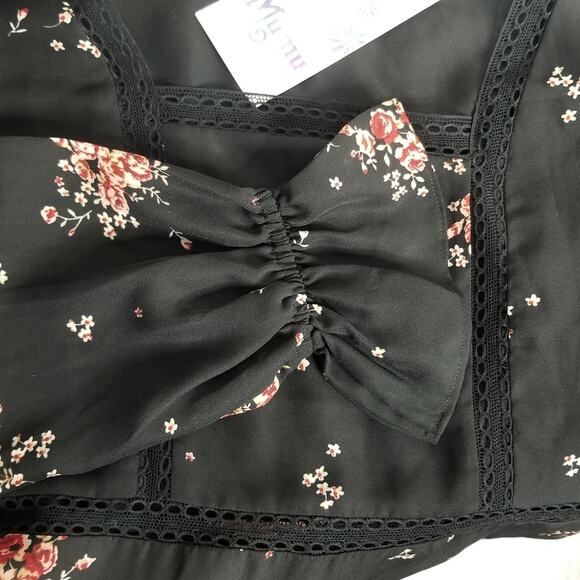 Show Me Your Mumu Helen Floral Dress Black Pink Size Small New With Tag - Picture 8 of 15